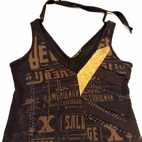 Vintage Salvage BlackPool Black Logo Mini Dress Rare Y2K  X-Small - Picture 2 of 6